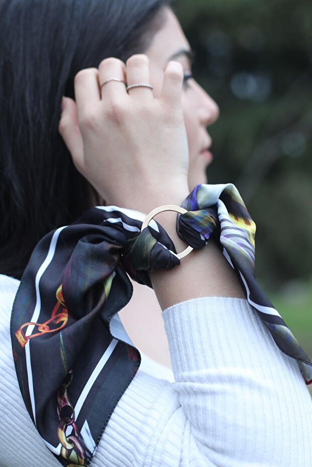 Patterned Scarf Gold - 2