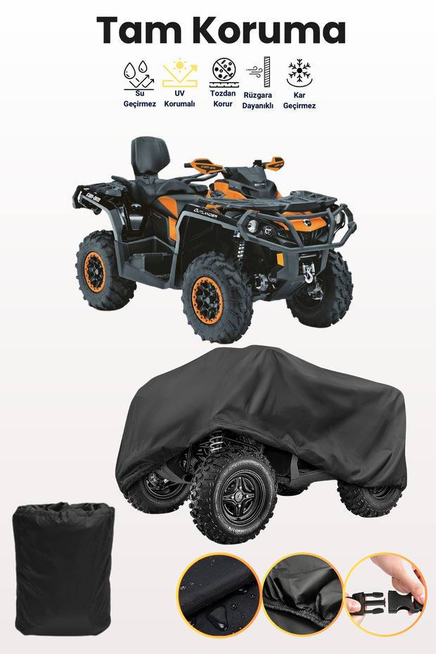 Black Can-Am Outlander Max Xtp 1000 Atv Cover, Atv Protective Cover
