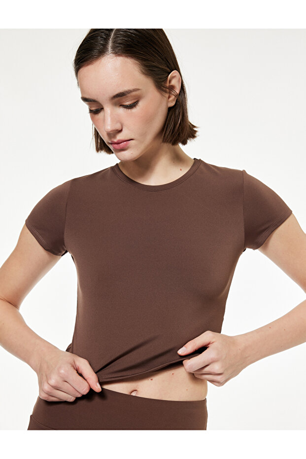 Slim Fit Short Sleeve Crew Neck Sports T-Shirt
