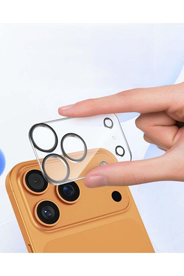 واقي عدسة الكاميرا متوافق مع آيفون 17 برو ماكس، شفاف/أسود - 1