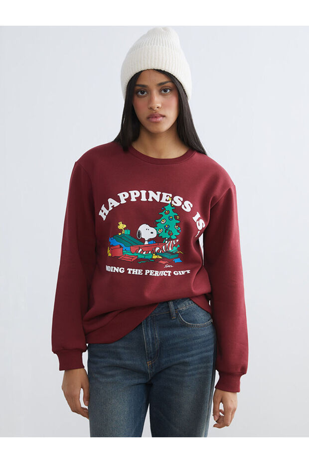 Xsidesnoopy Printed Oversize Women's Thick Sweatshirt