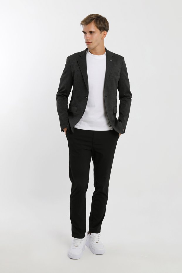 Buttoned Double Pocket Flap Slit Cotton Lycra Men's Jacket