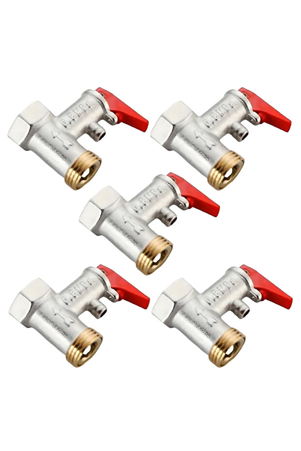 G1/2" Inline Hot Water Safety Valve 0.8MPa Brass Pressure Relief Valve for Heaters 5PCS