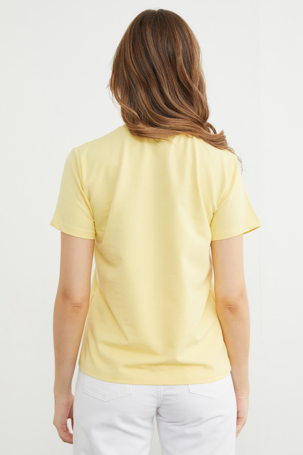 Basic Bisiklet Yaka Tişört - 8