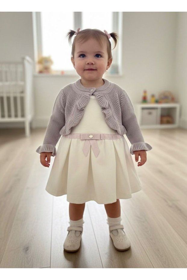 Knitwear Bolero + Velvet Baby Dress 3-6-9-12-18 Months