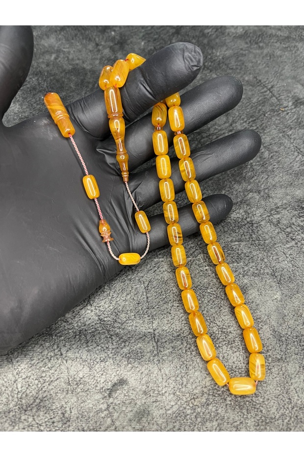 Systematic Masterpiece High-End Marbled Collectible Crimped Amber Prayer Beads