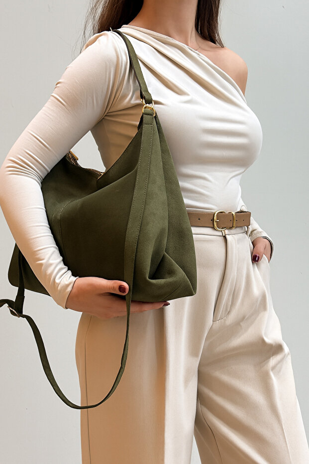 Enyola 100% Genuine Leather Modern Design Puppy Shoulder and Crossbody Bag