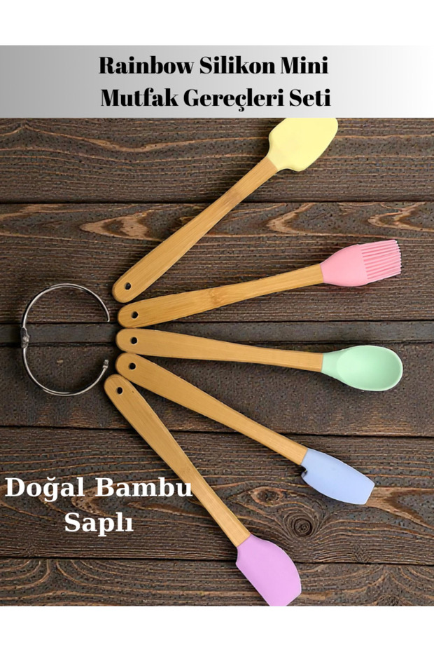 Rainbow 5 Parça Silikon Mini Mutfak Gereçleri Seti - 2