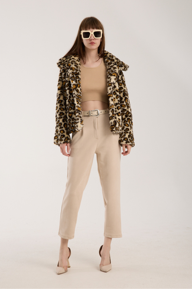 Women's Belt-Detail Suede Carrot Pants