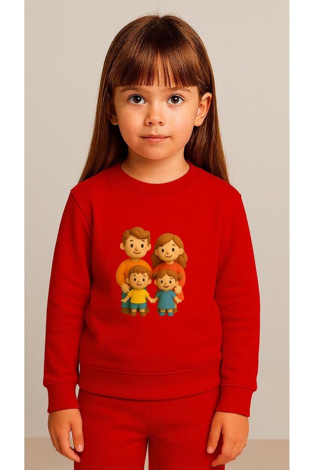 Team Sweatshirt Family B Printed Girls Boys Crew Neck3 4-5-6-7-8-9-10-11-12Years