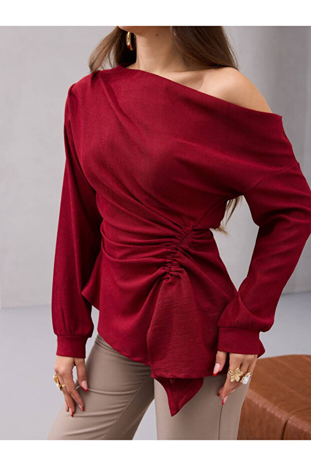 Royale Tek Omuz Drapeli Bluz - 2