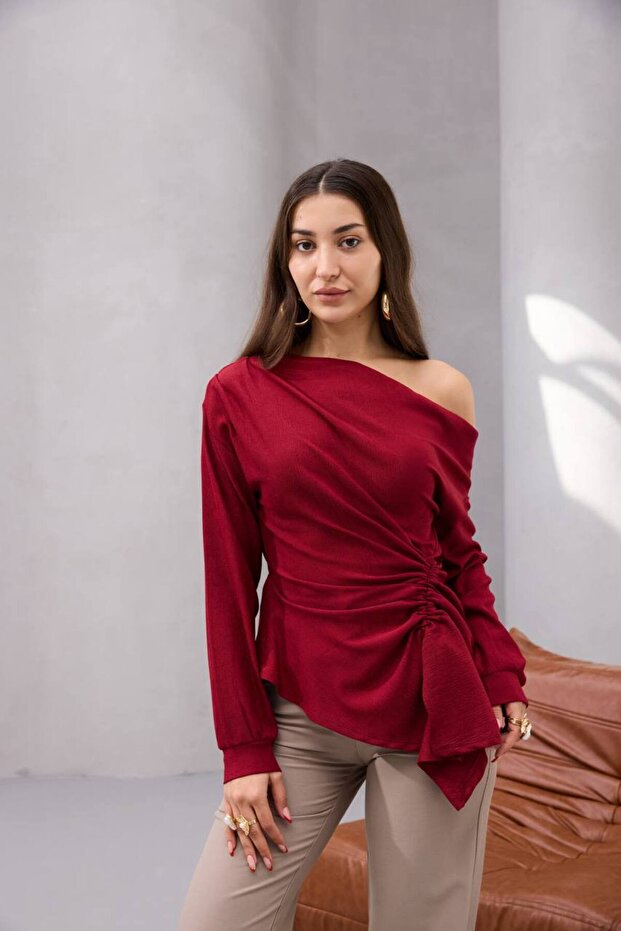 Royale Tek Omuz Drapeli Bluz - 1