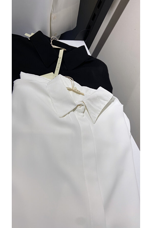 Premium saten dökümlü basic gömlek - 3