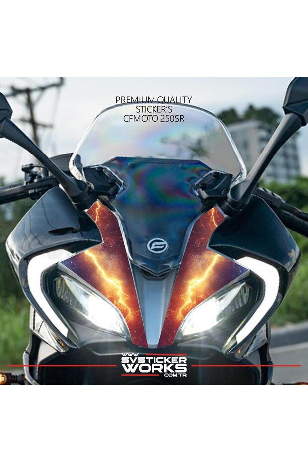 ملصق CFMOTO 250SR للغطاء الأمامي للدراجة النارية، طقم جاهز بنمط ملصق البرق