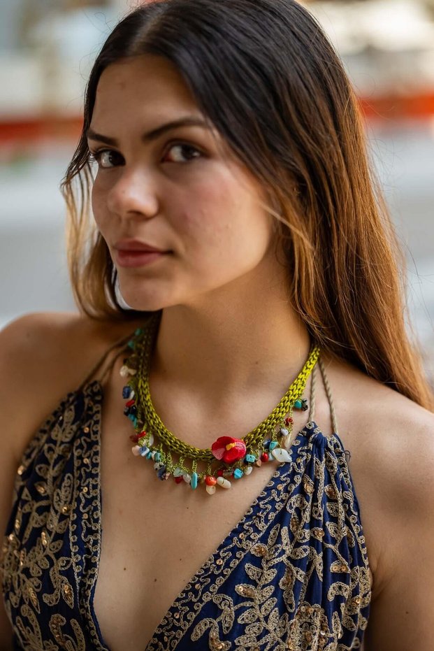 Summer Garden Handcrafted Crochet Necklace
