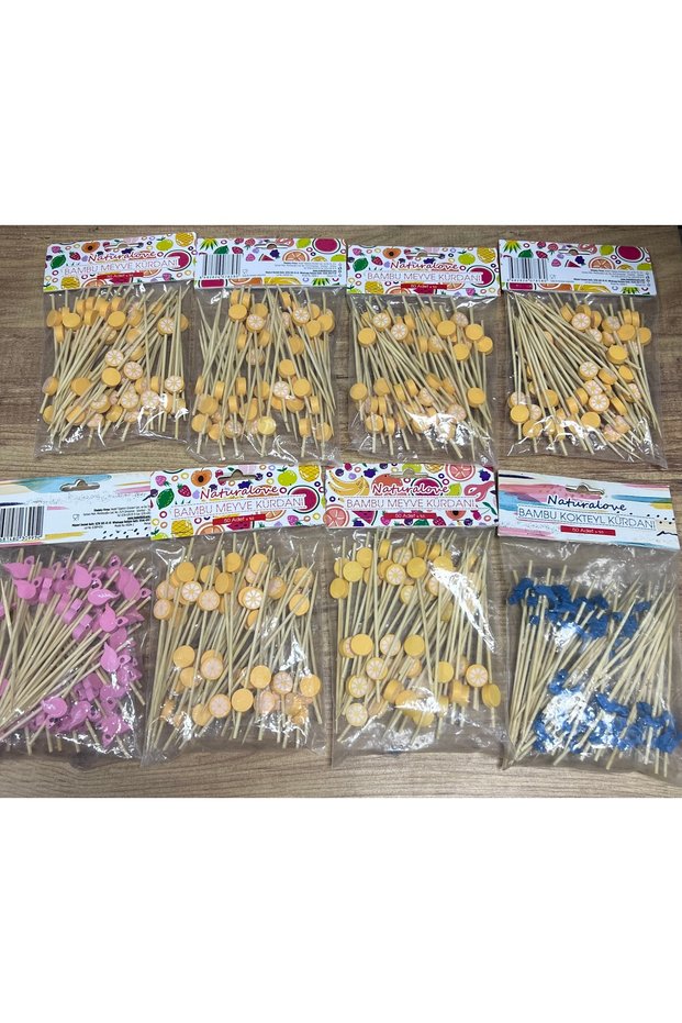 Bamboo Fruit and Cocktail Toothpicks 8 Packs X 50 Pieces = 400 Pieces