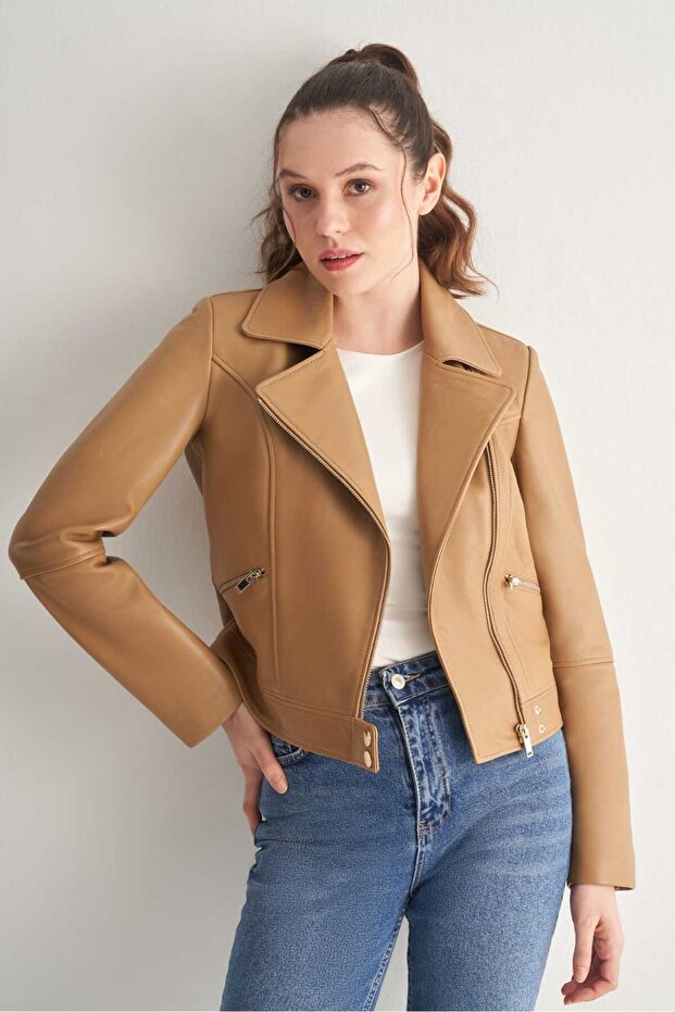 Kısa Deri Ceket - 1