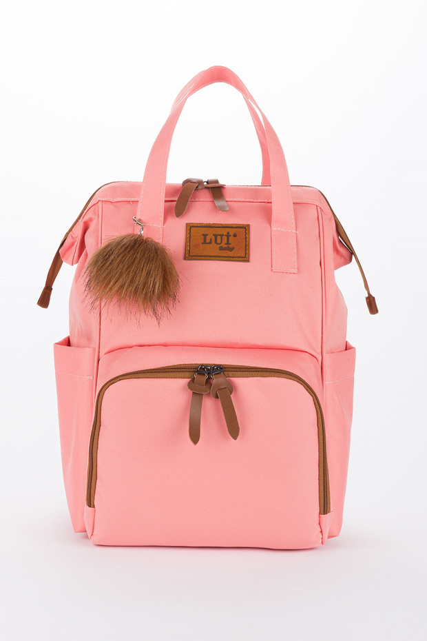 Mother Baby Care Backpack with Thermal Bottle Compartment, Strap Attachment and Keychain Gift
