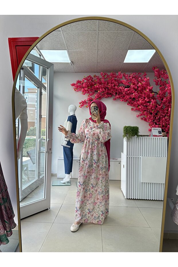 MODAL ELBİSE PEMBE - 5