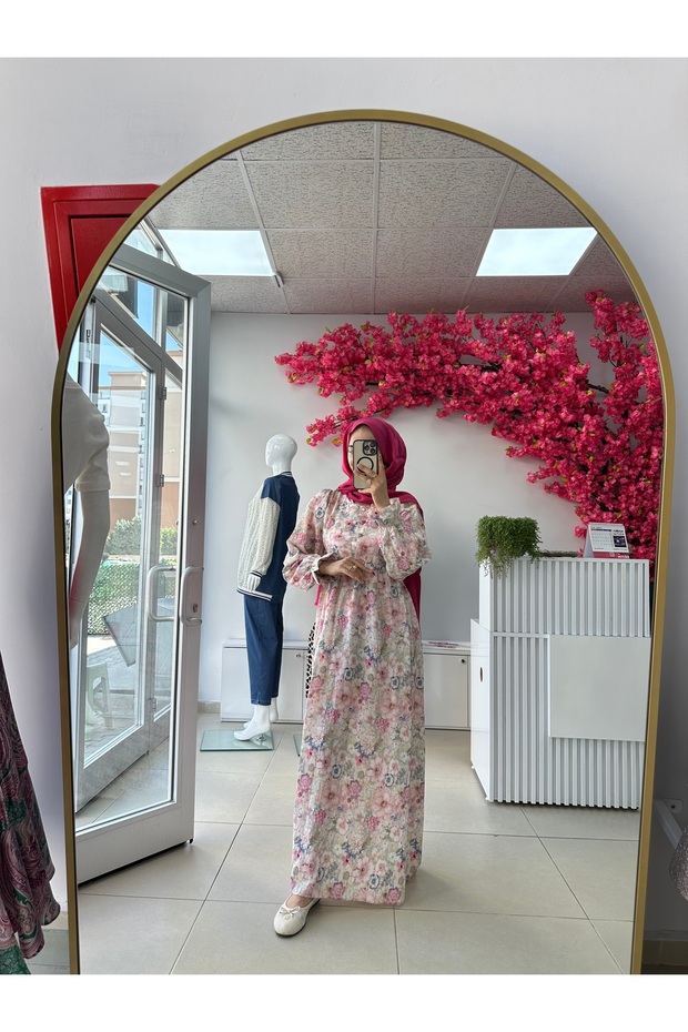 MODAL ELBİSE PEMBE - 6