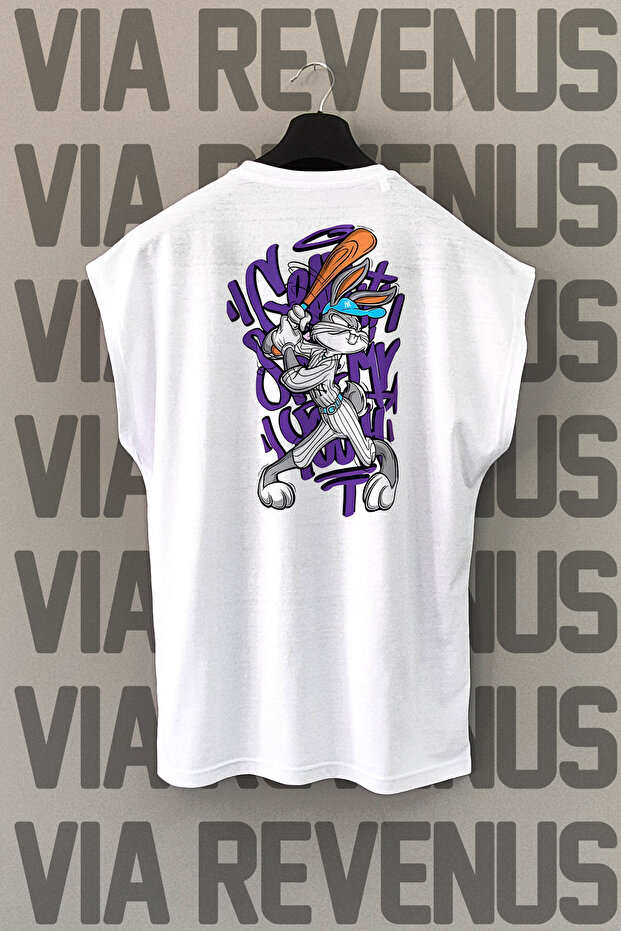 Baseball Sırt Printed Zero Sleeve 100% Cotton Sports Tshirt