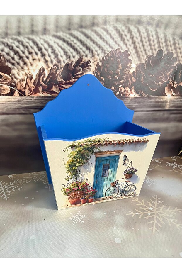 Bodrum Kapı Desenli Ahşap Posta Kutusu - 1