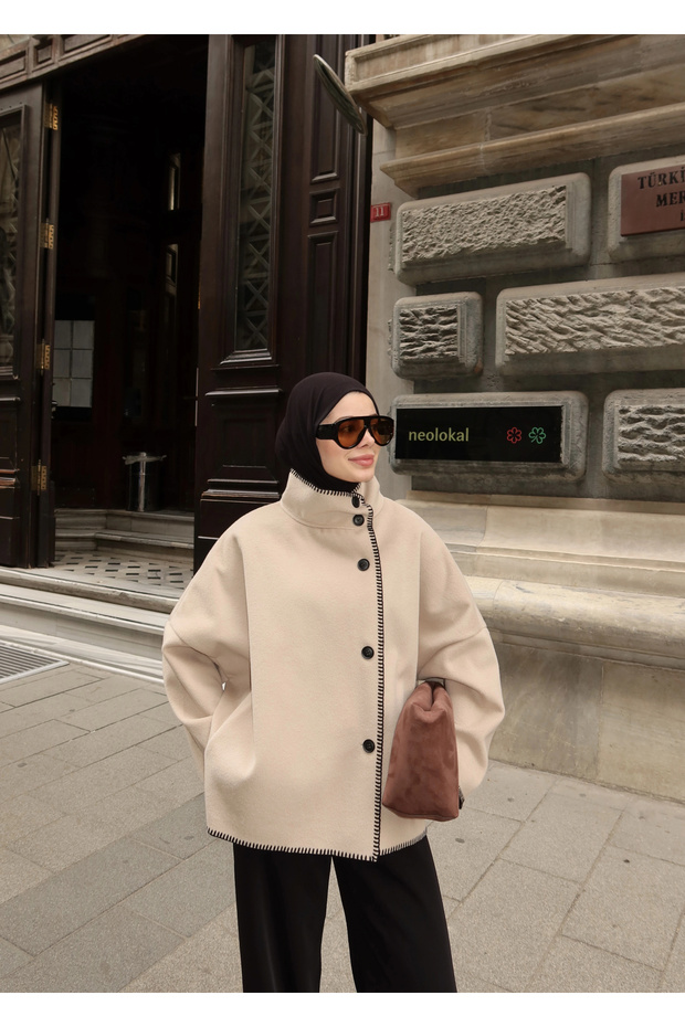 ZR DİKİŞLİ KABAN bej - 3