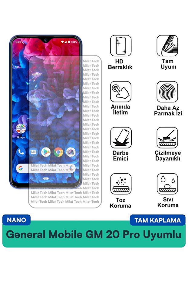 طبقة حماية للشاشة من جنرال موبايل GM 20 Pro نانو مقاومة للخدوش والصدمات