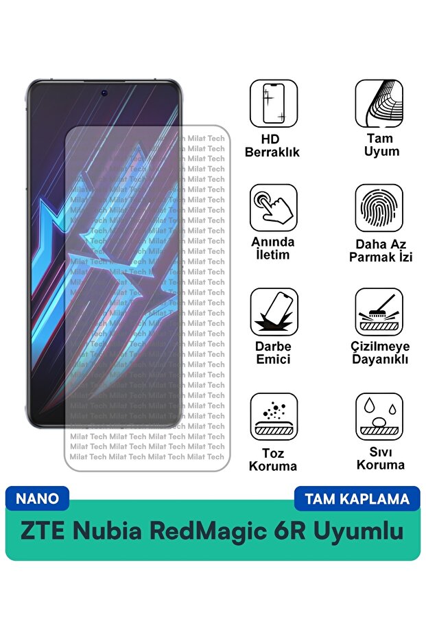 طبقة حماية للشاشة من ZTE Nubia RedMagic 6R Nano لا تقاوم بصمات الأصابع وحساسية ومرنة ورقيقة وواقية