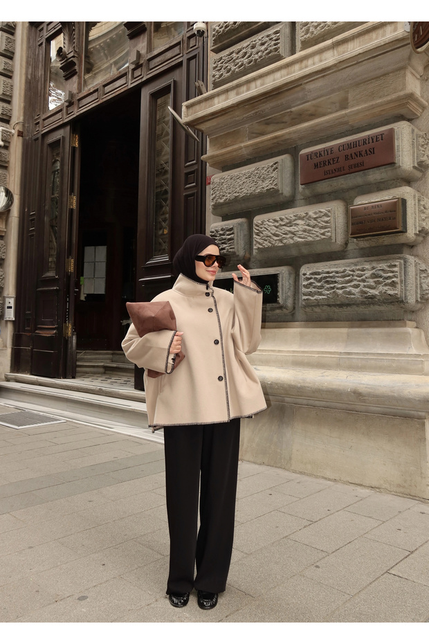 ZR DİKİŞLİ KABAN bej - 2