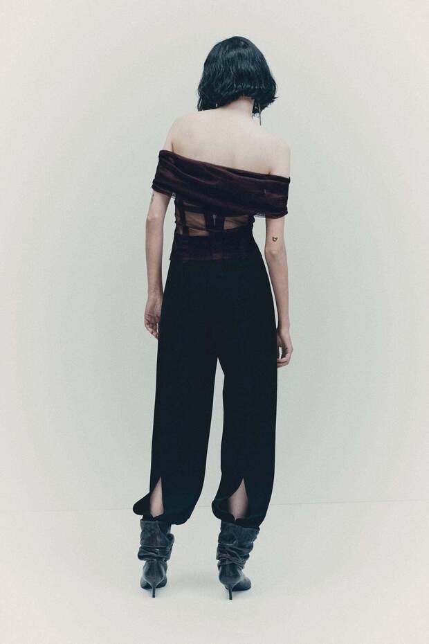 بلوزة شبكية مكشوفة الكتفين - 5