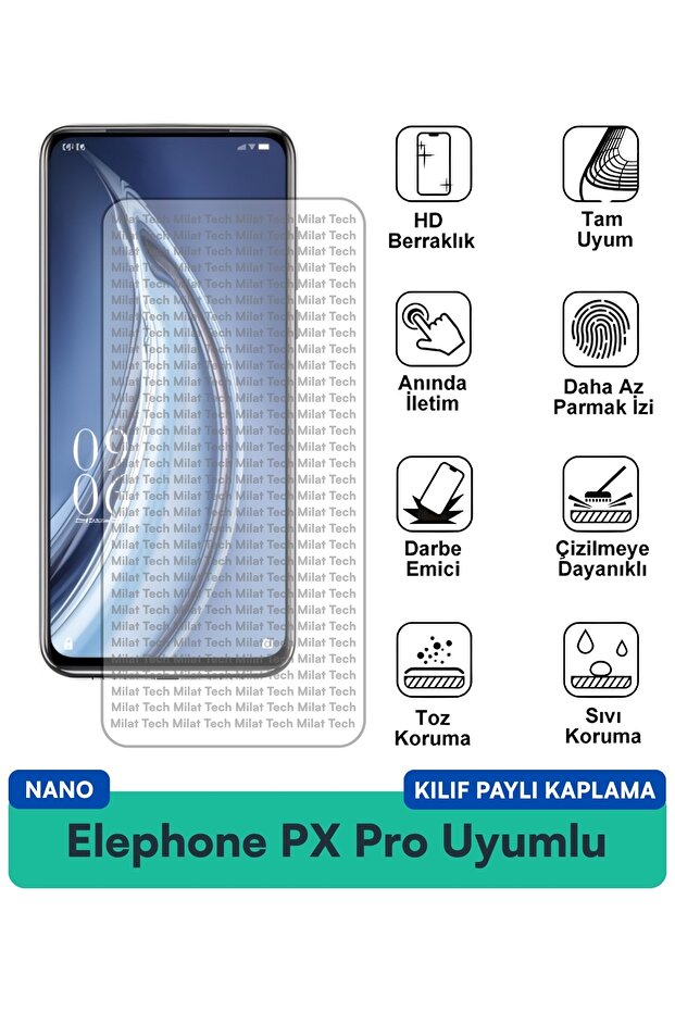 حافظة Elephone PX Pro Nano متوافقة مع طبقة حماية الشاشة، حماية من الصدمات، مقاومة للخدش، رفيعة