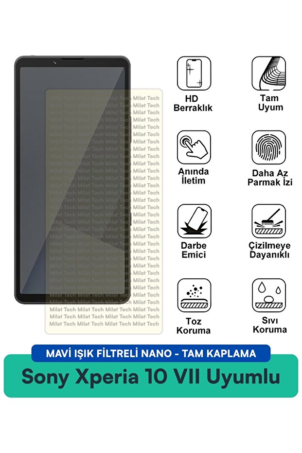 Sony Xperia 10 Vii Nano Screen Protection Film with Blue Light Filter Anti-Scratch Anti-Shock