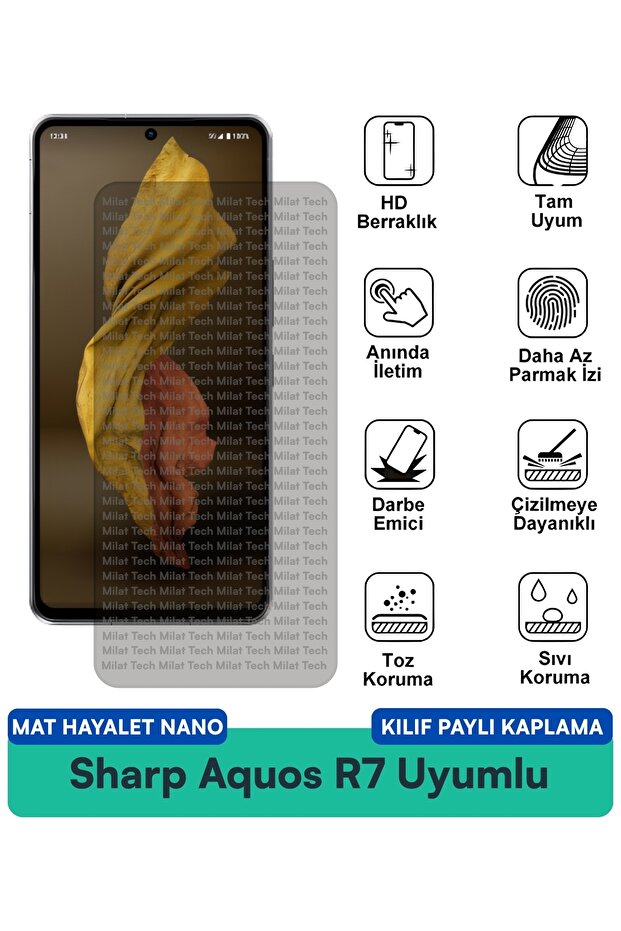 فيلم حماية شاشة Sharp Aquos R7 Mat Hayalet Nano مقاوم للخدوش والصدمات