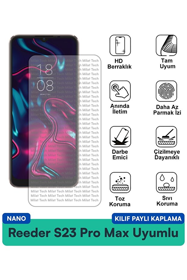 حافظة Reeder S23 Pro Max Nano متوافقة مع واقي الشاشة ومقاومة لبصمات الأصابع وحساسية اللمس