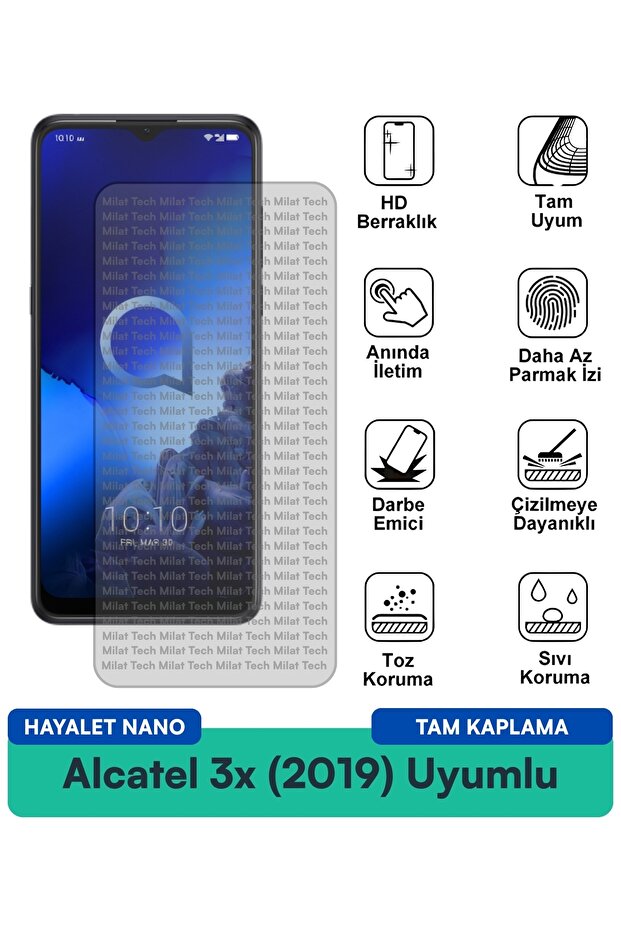 فيلم حماية الشاشة Alcatel 3x (2019) Ghost Nano مقاوم للخدوش والصدمات