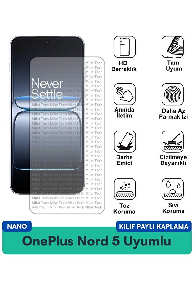غطاء حماية شاشة متوافق مع هاتف OnePlus Nord 5 Nano، عالي الشفافية، حساس للمس، رفيع