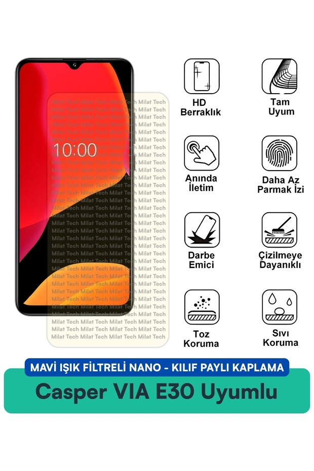 Casper Via E30 Nano Case with Blue Light Filter Compatible Screen Protection Film Anti-Scratch and Anti-Shock