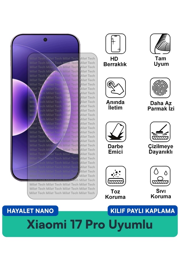 Xiaomi 17 Pro Ghost Nano Case Compatible Screen Protection Privacy Fingerprint Scratch Proof