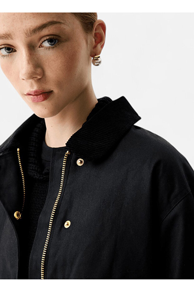 Normal Siyah Kadın Ceket HARW0065251-HB - 4