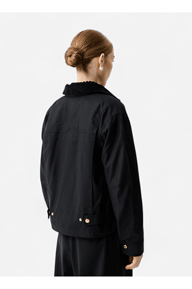 Normal Siyah Kadın Ceket HARW0065251-HB - 3