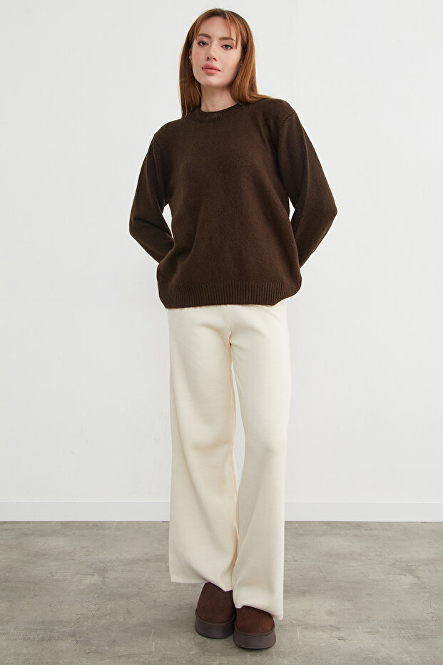 Basic Bisiklet Yaka Salaş Triko Kazak - 3