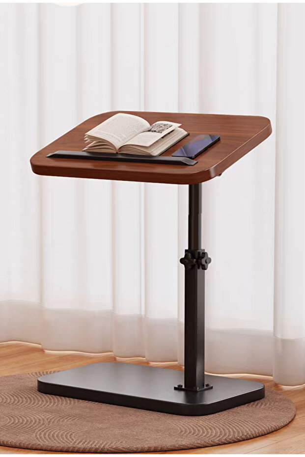 Height-Adjustable 360° Swivel C Table | Multifunctional Side Table for Couch & Small Spaces - 8