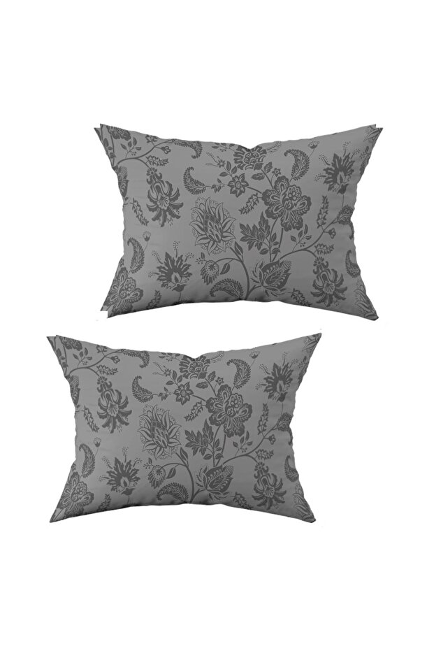 Gray Color Ethnic Indian Elephant Patterned Digital Printed Set of 2 30X50Cm Sofa Cushion Throw Pillow Cover