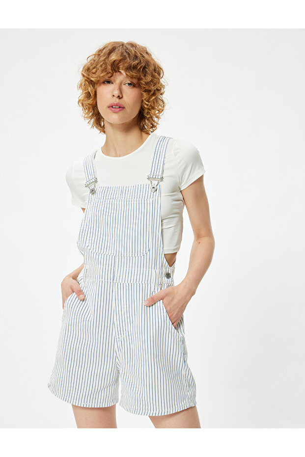 Mini Denim Salopet Jumpsuit