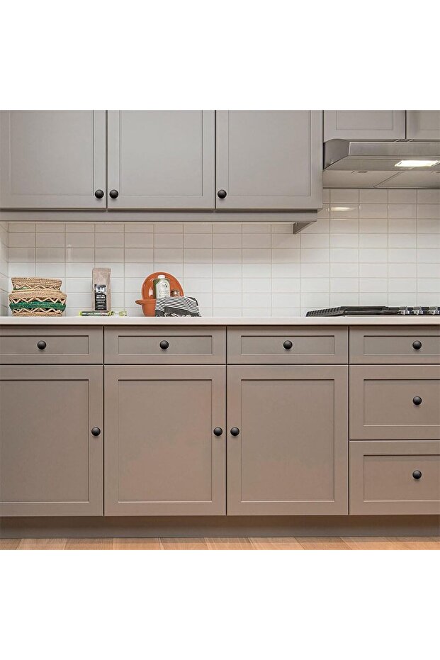 مقابض خزانة المطبخ - عبوة من 4 قطع - لون أسود غير لامع - 7