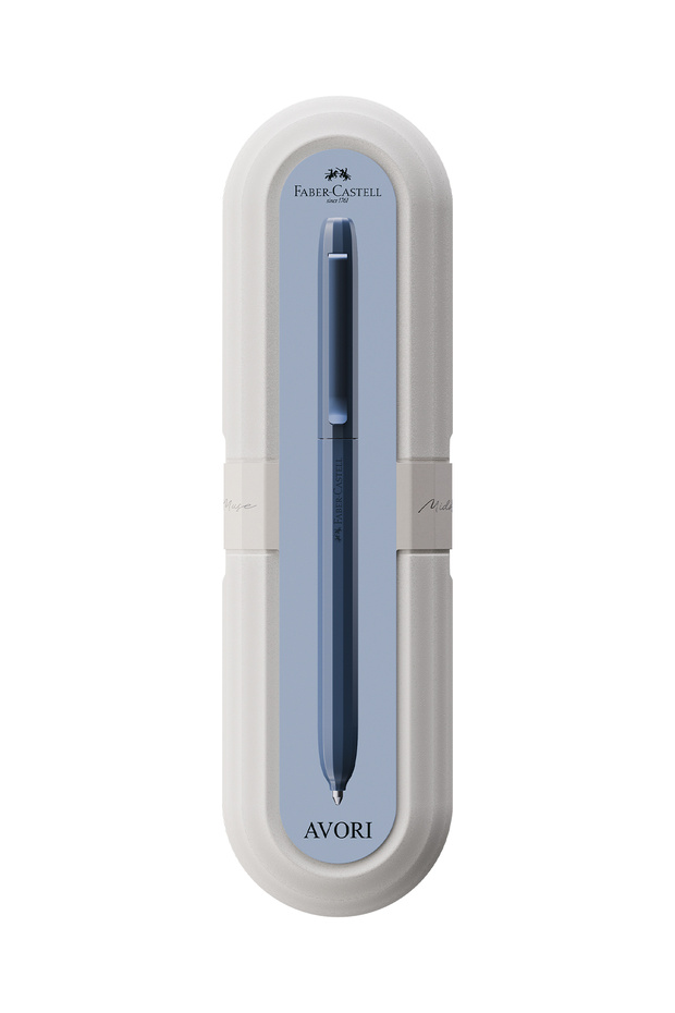 Avori Powder Blue Body Ballpoint Pen, Durable Metal Clip, High Capacity Blue Ink
