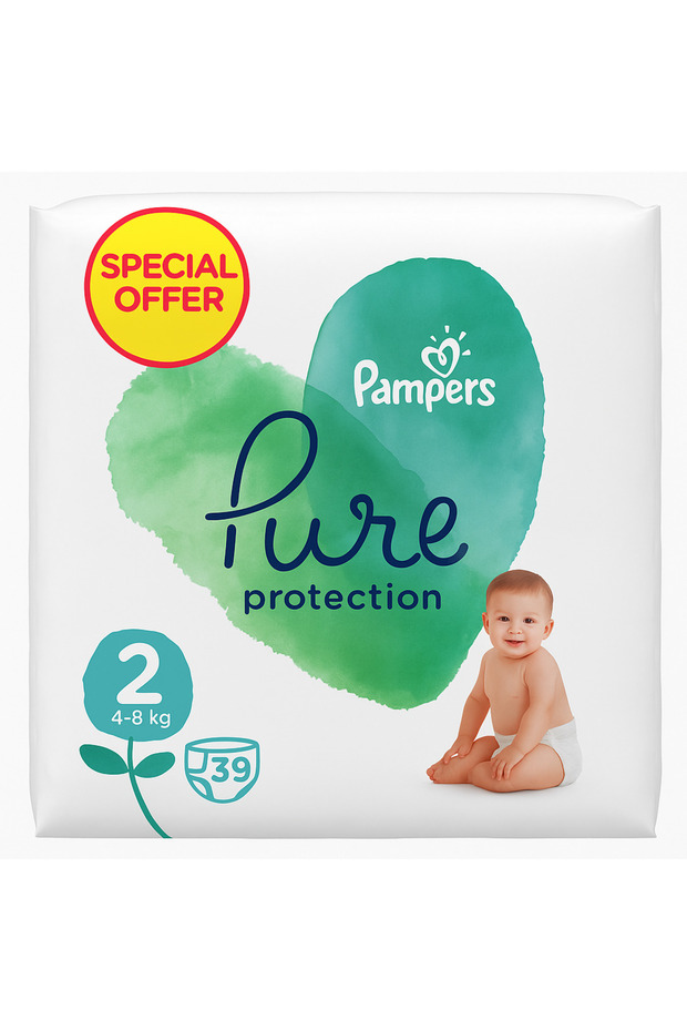 Baby Diapers | Pure Protection | Size 2 | 4-8 kg | Hypoallergenic | 39 x 2 pcs