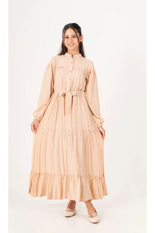 Girl's Long Maxi Hijab Dress-Lined-Comfortable Flowy and Loose Fit-Elb-0049-4979