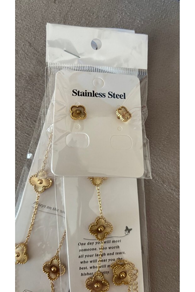 Gold çelik yonca set - 2